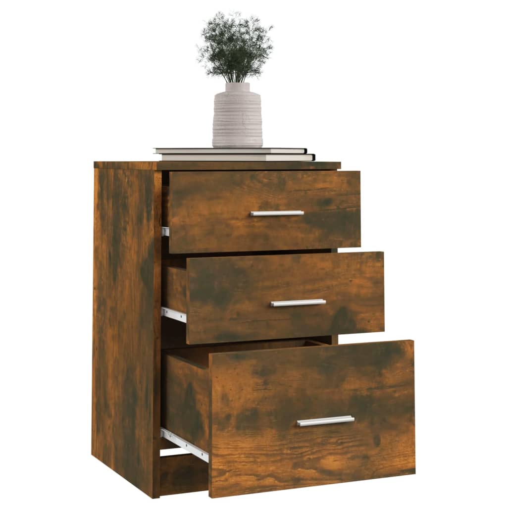 Comodino Rovere Fumo 40x40x63 cm in Legno Multistrato - homemem39