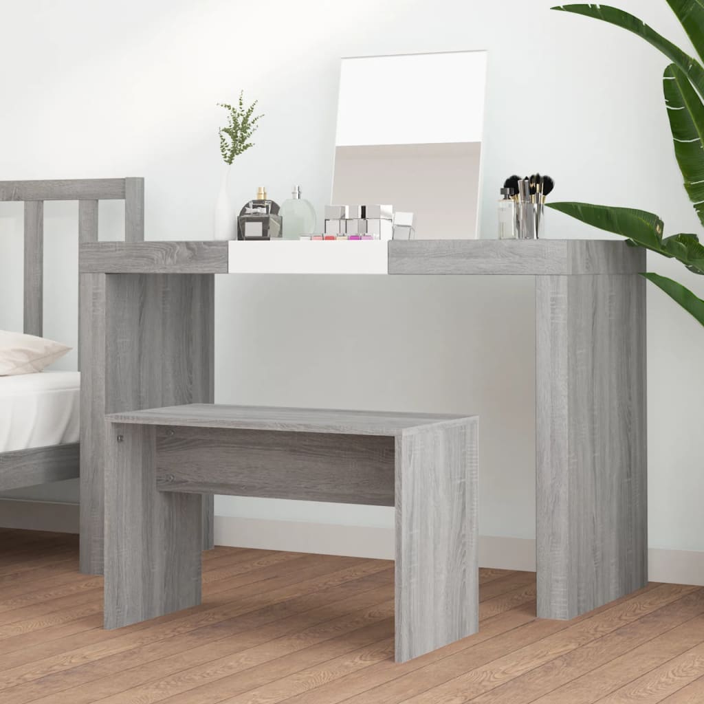 Sgabello da Toeletta Grigio Sonoma 70x35x45cm Legno Multistrato - homemem39