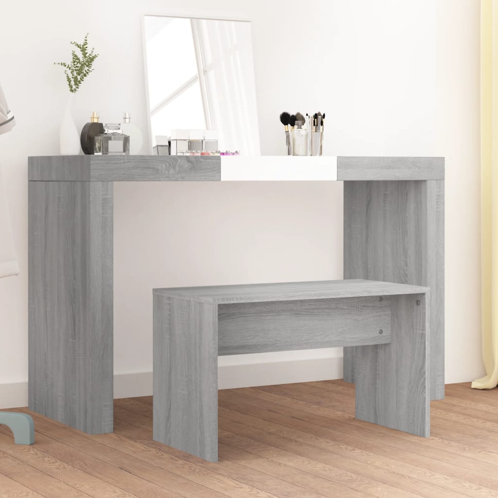 Sgabello da Toeletta Grigio Sonoma 70x35x45cm Legno Multistrato - homemem39
