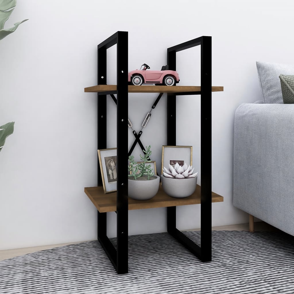 Libreria 2 Ripiani Rovere Marrone 40x30x70 cm Legno Multistrato | homemem39