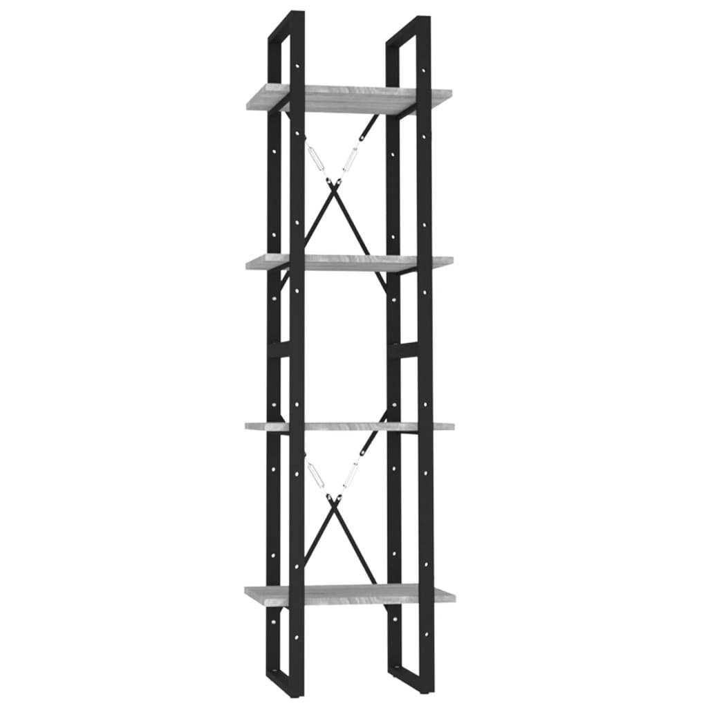 Libreria 4 Ripiani Grigio Sonoma 40x30x140 cm Legno Multistrato | homemem39