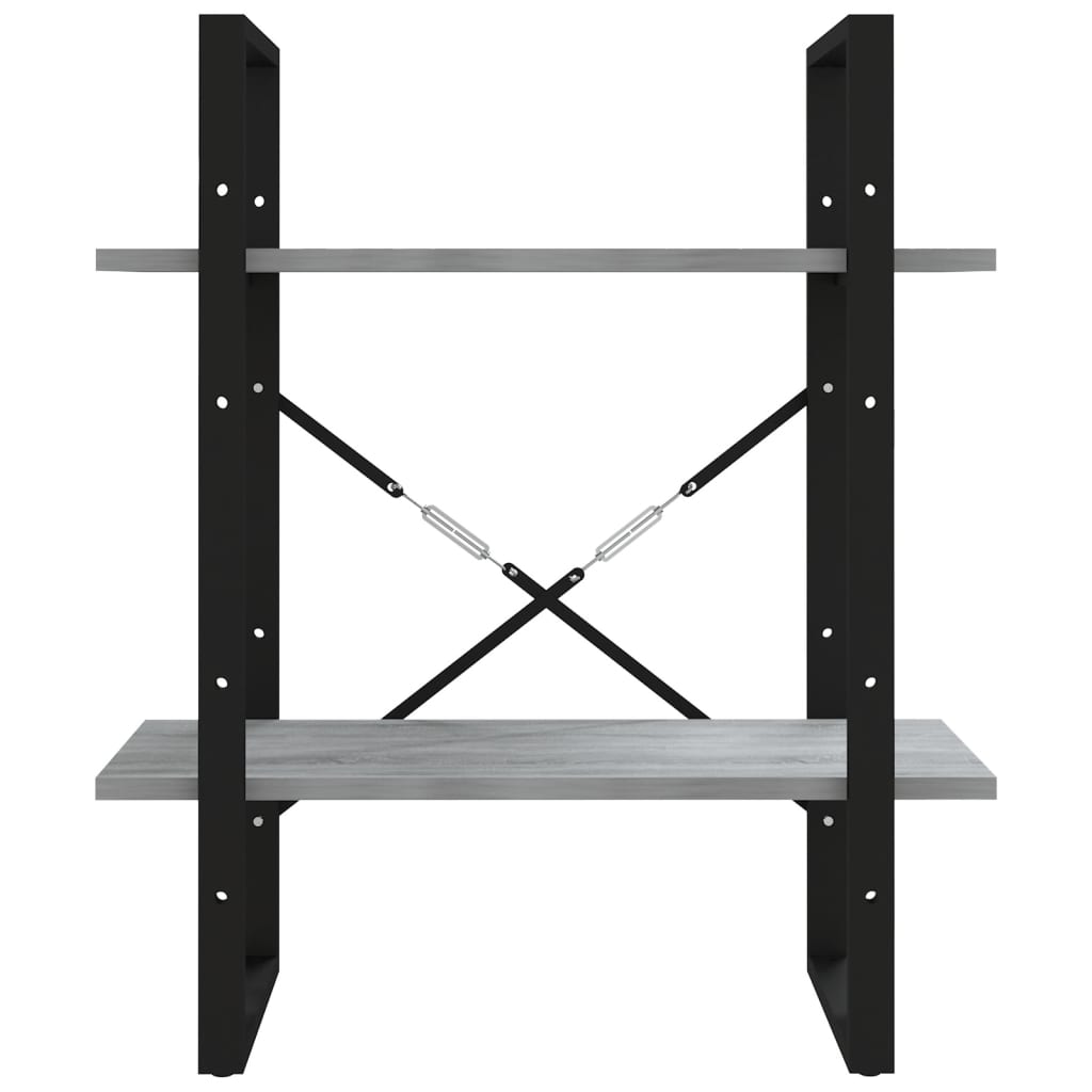 Libreria a 2 Ripiani Grigio Sonoma 60x30x70cm Legno Multistrato | homemem39