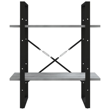 Libreria a 2 Ripiani Grigio Sonoma 60x30x70cm Legno Multistrato | homemem39