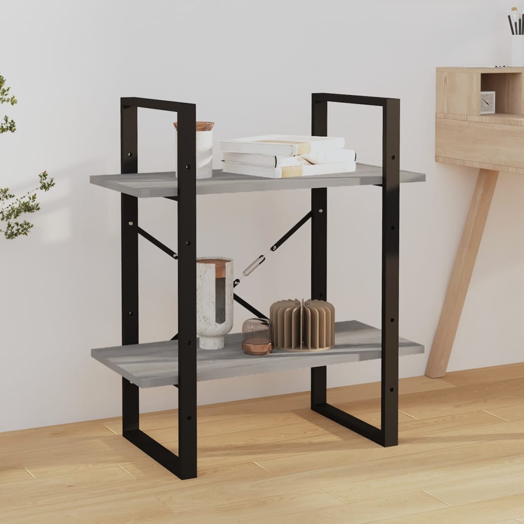 Libreria a 2 Ripiani Grigio Sonoma 60x30x70cm Legno Multistrato | homemem39