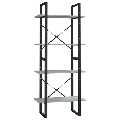 Libreria 4 Ripiani Grigio Sonoma 60x30x140 cm Legno Multistrato