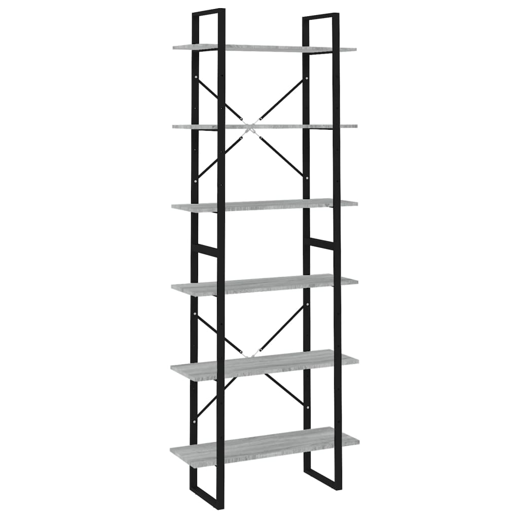Scaffale Alto Grigio Sonoma 80x30x210 cm in Legno Multistrato | homemem39