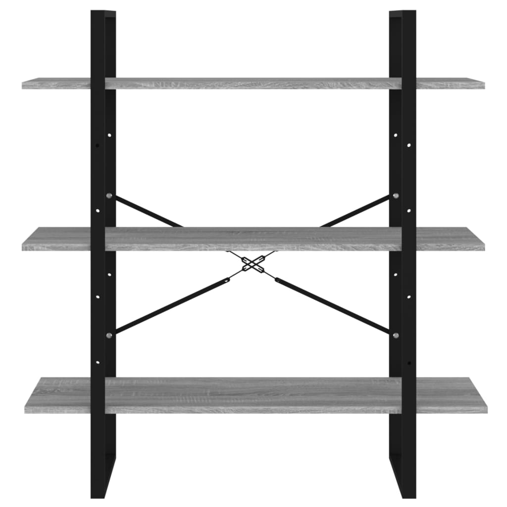 Libreria Grigio Sonoma 100x30x105 cm in Legno Multistrato