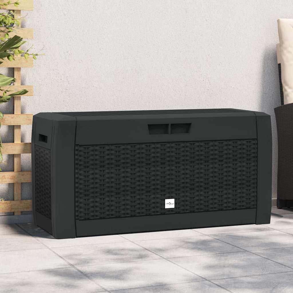 Baule da Giardino Antracite 119x48x60 cm in Polipropilene - homemem39