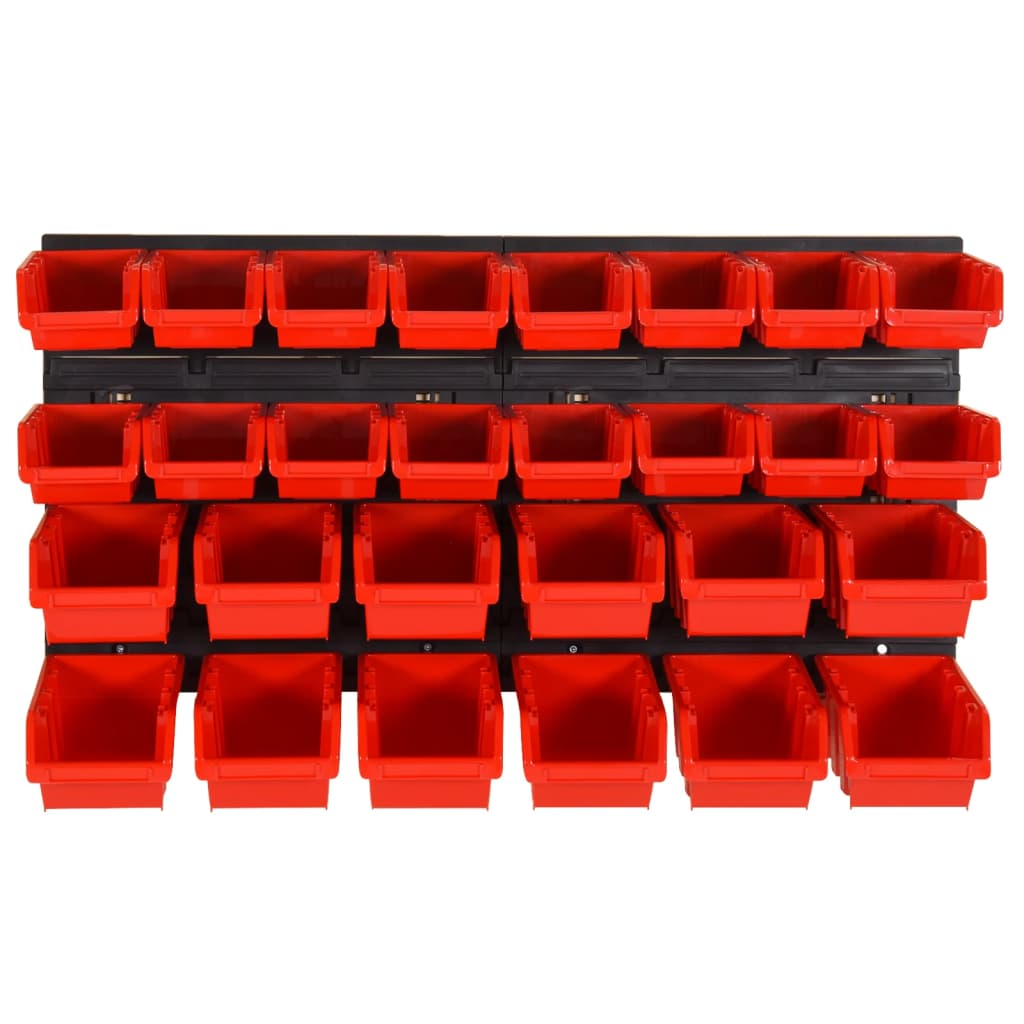 Set da Officina 30 pz Rosso e Nero 77x39 cm in Polipropilene