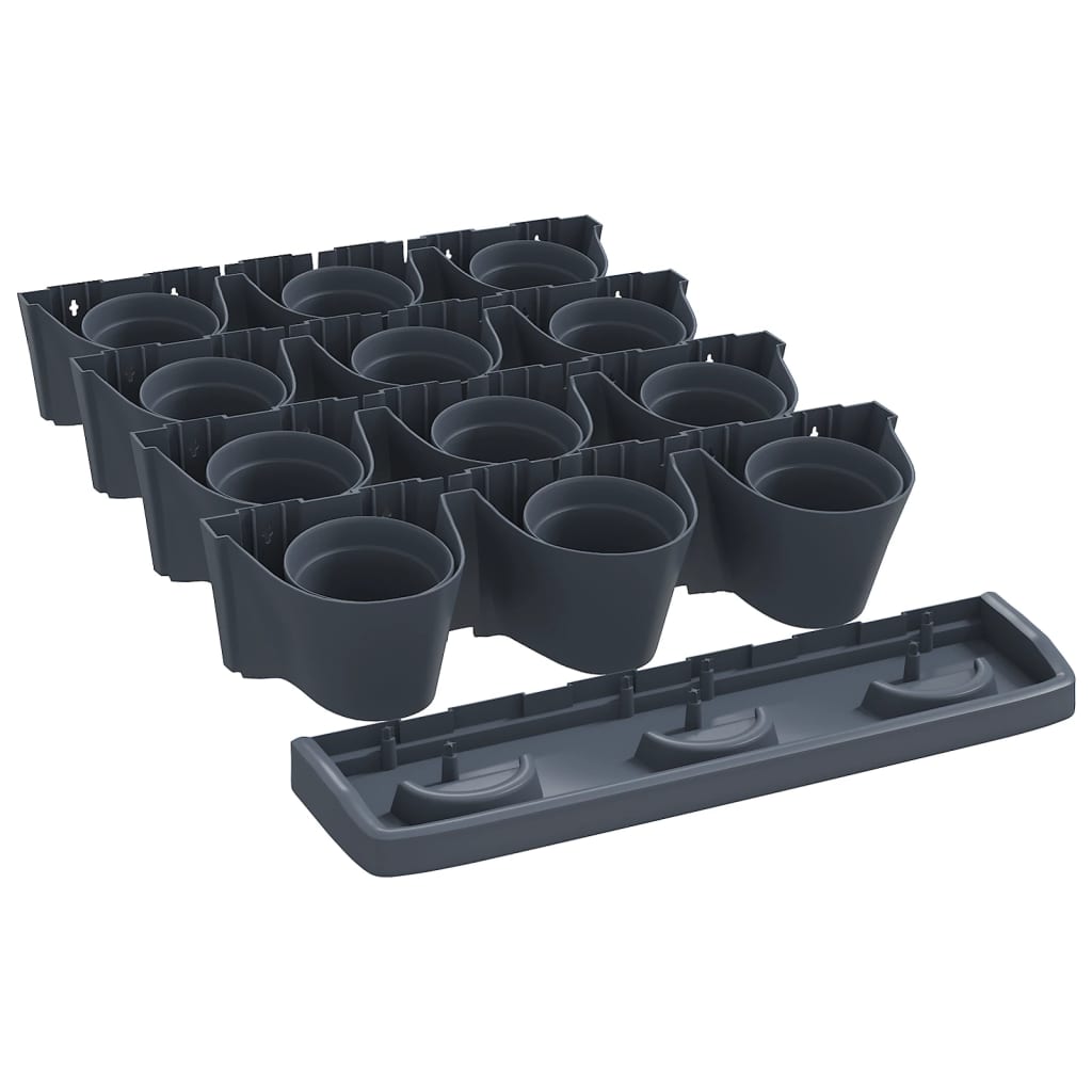 Set per Piante Giardino Verticale 12 pz Antracite Polipropilene