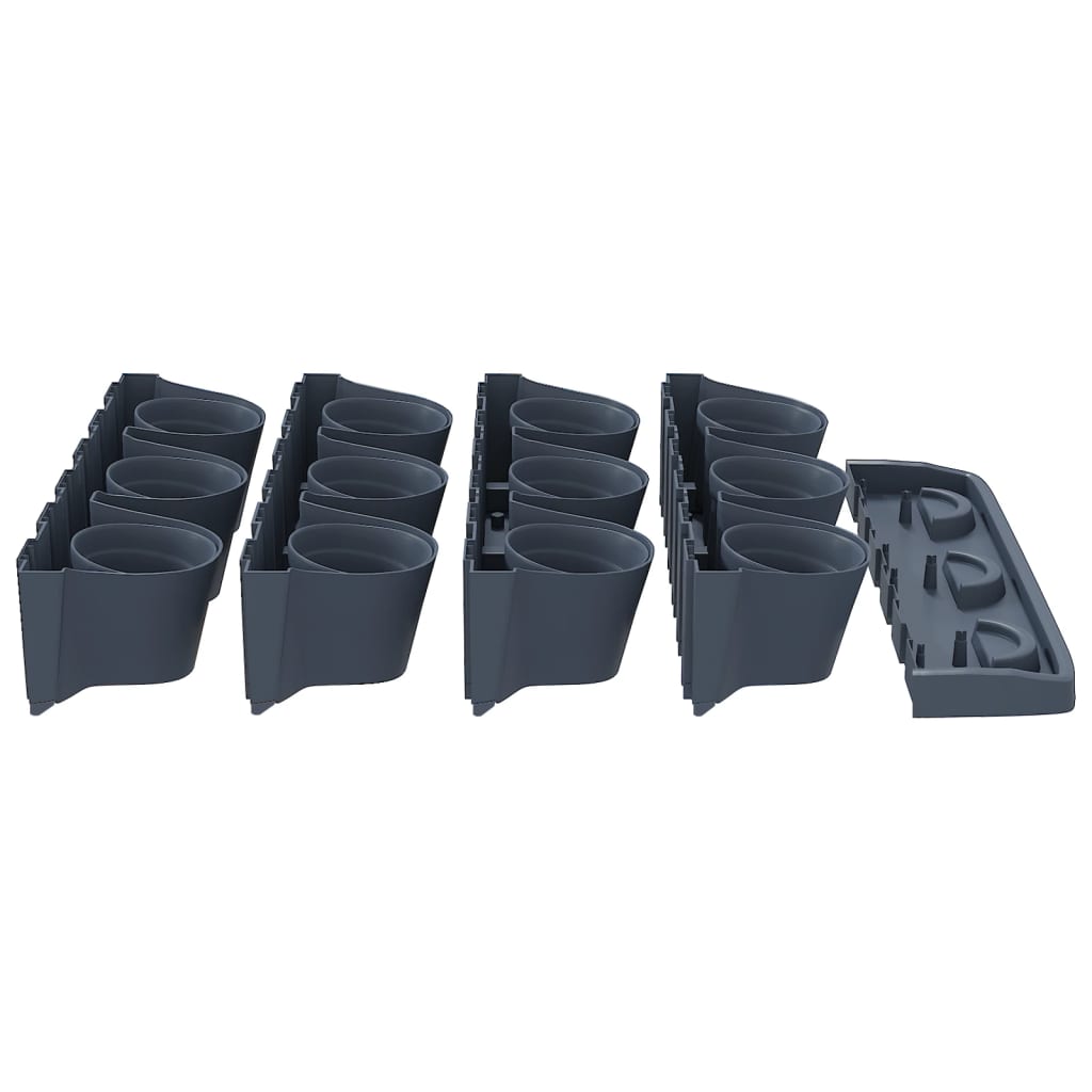 Set per Piante Giardino Verticale 12 pz Antracite Polipropilene