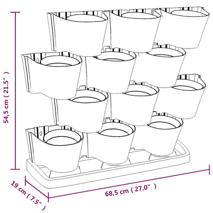 Set per Piante Giardino Verticale 12 pz Antracite Polipropilene