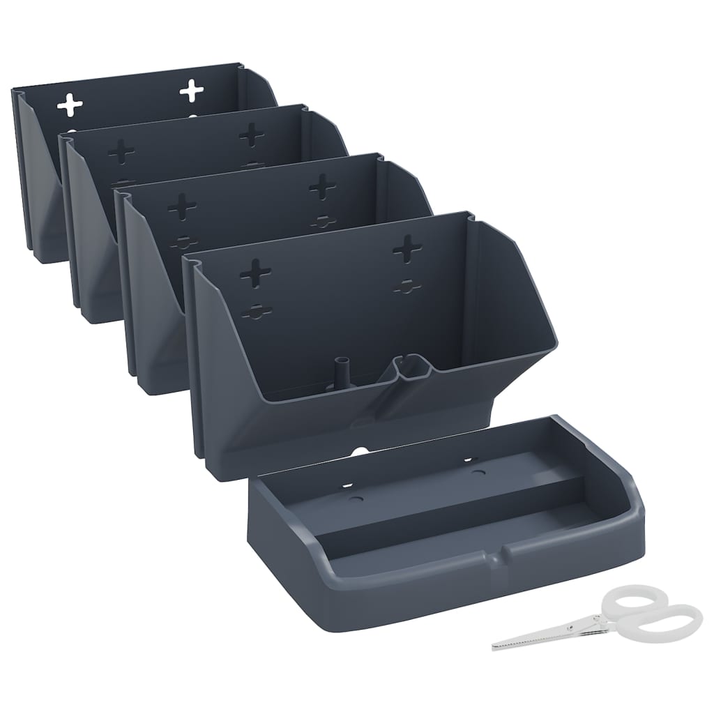 Set per Piante Giardino Verticale 4 pz Antracite Polipropilene - homemem39