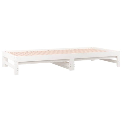 Dormeuse Estraibile Bianca 2x(90x200) cm Legno Massello di Pino | homemem39