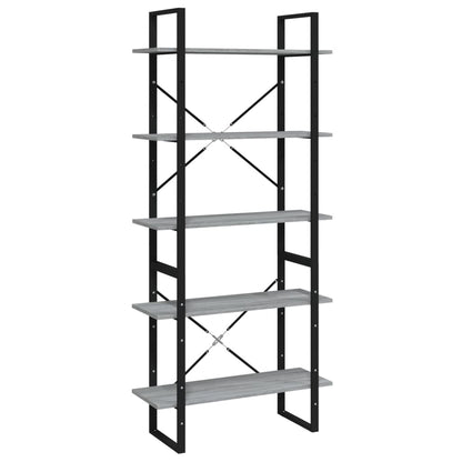 Libreria 5 Ripiani Grigio Sonoma 80x30x175 cm Legno Multistrato | homemem39