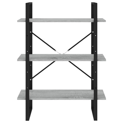 Libreria 5 Ripiani Grigio Sonoma 80x30x175 cm Legno Multistrato