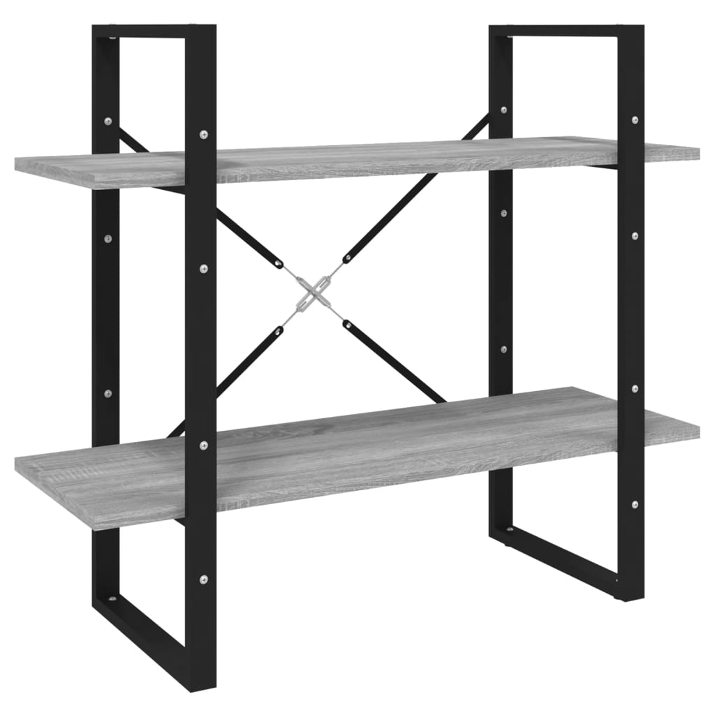 Libreria 5 Ripiani Grigio Sonoma 80x30x175 cm Legno Multistrato | homemem39