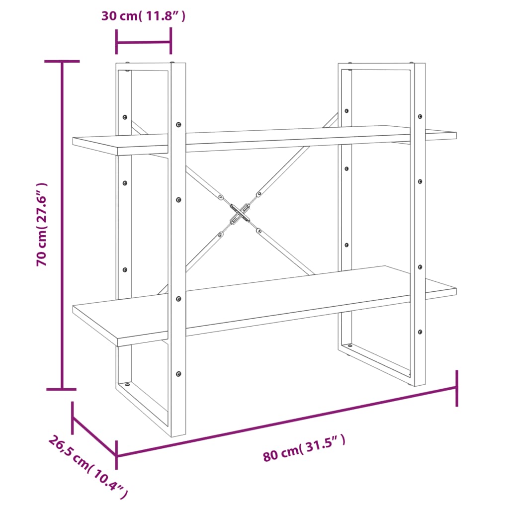 Libreria 5 Ripiani Grigio Sonoma 80x30x175 cm Legno Multistrato | homemem39