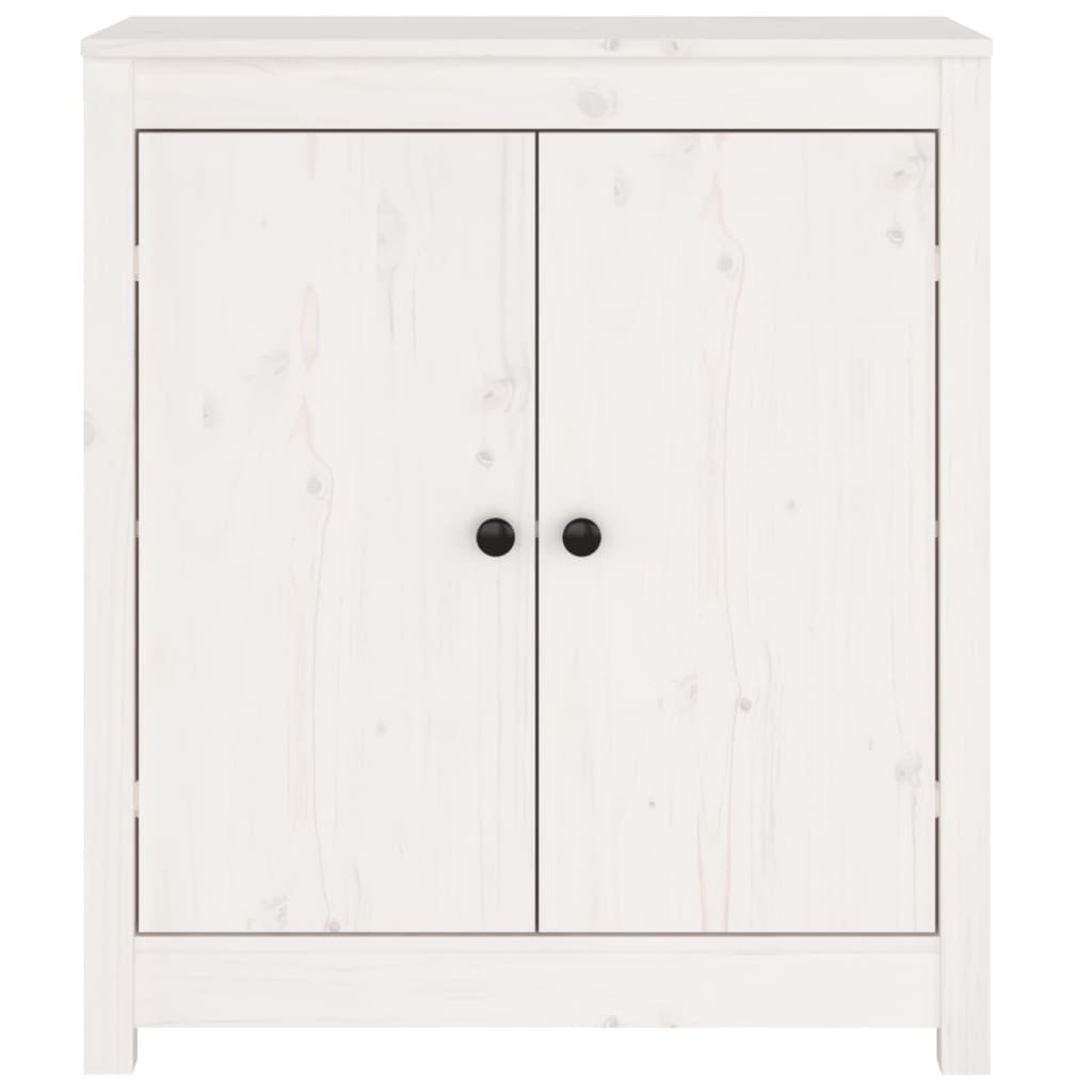 Credenze 2 pz Bianco 70x35x80 cm in Legno Massello di Pino - homemem39