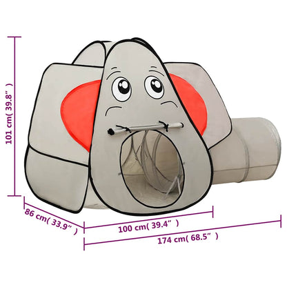 Tenda da Gioco per Bambini Elefante Grigio 174x86x101 cm