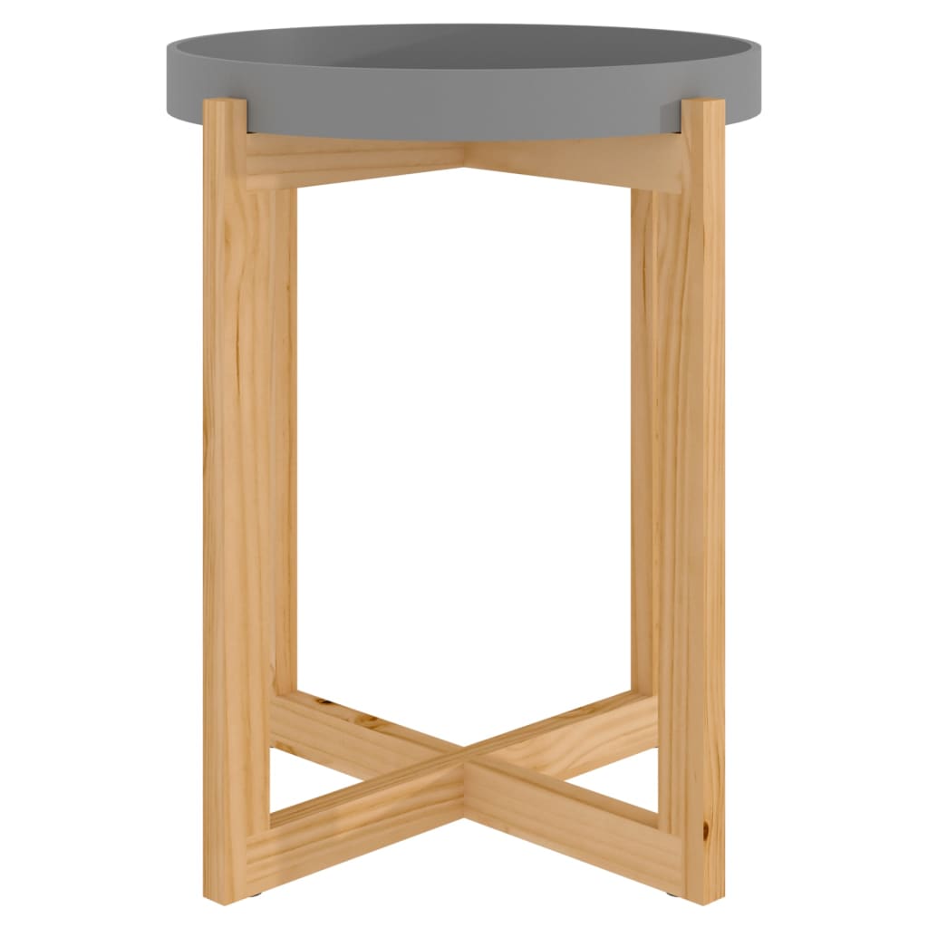 Tavolino Grigio 41x41x48,5cm Legno Multistrato e Massello Pino | homemem39
