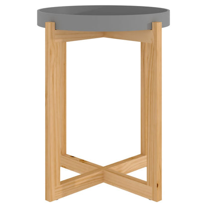 Tavolino Grigio 41x41x48,5cm Legno Multistrato e Massello Pino | homemem39