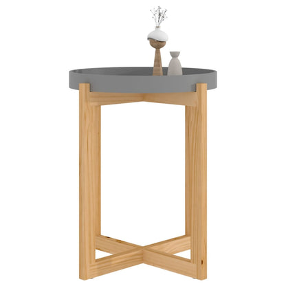 Tavolino Grigio 41x41x48,5cm Legno Multistrato e Massello Pino | homemem39