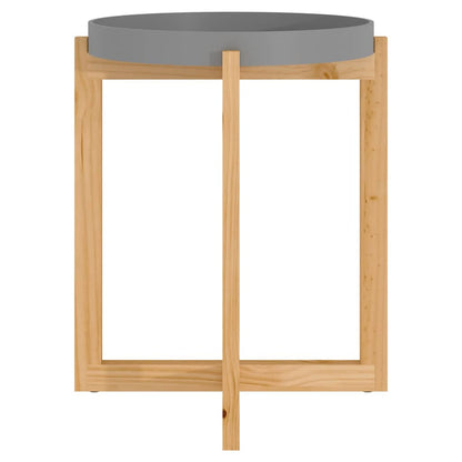 Tavolino Grigio 41x41x48,5cm Legno Multistrato e Massello Pino