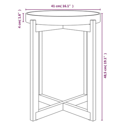 Tavolino Grigio 41x41x48,5cm Legno Multistrato e Massello Pino | homemem39