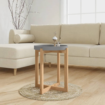 Tavolino Grigio 41x41x48,5cm Legno Multistrato e Massello Pino