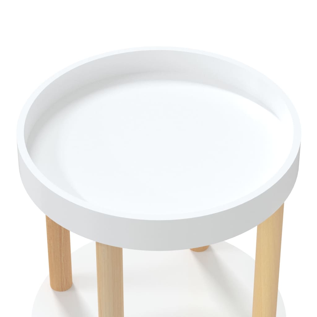 Carrello 3 Ripiani Bianco 38x38x82 cm Legno Multistrato e Pino