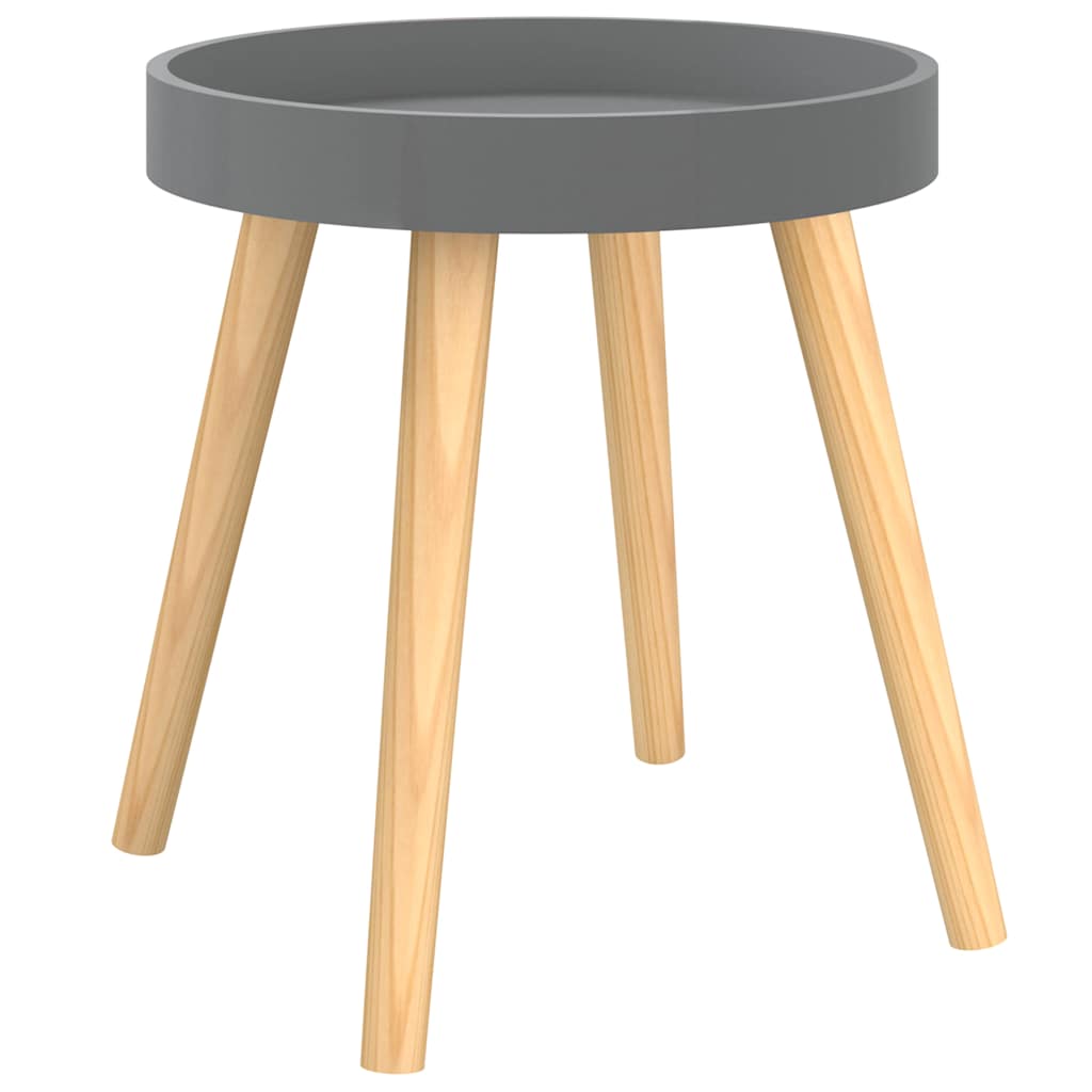 Tavolino Grigio 38x38x40cm Legno Multistrato e Massello di Pino