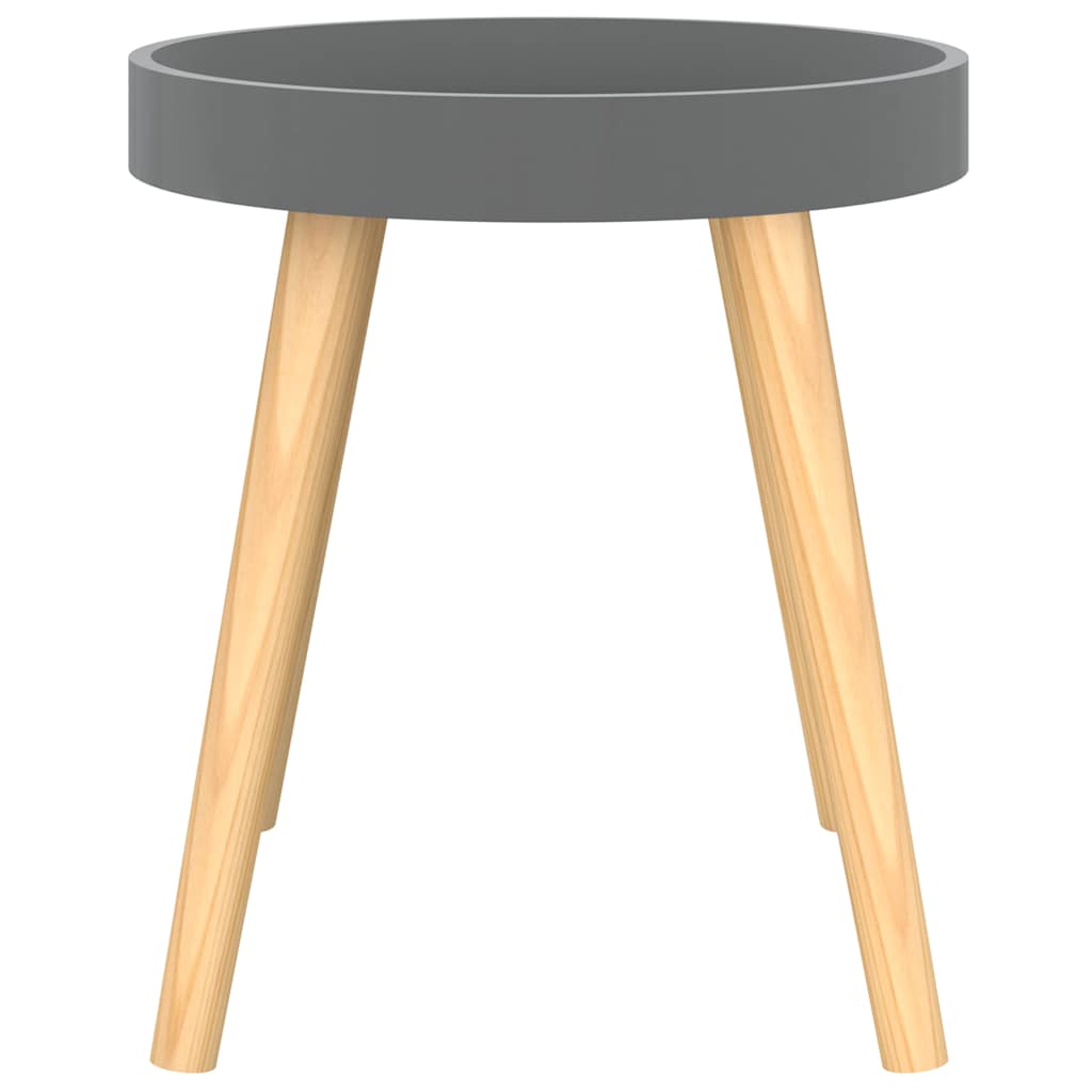 Tavolino Grigio 38x38x40cm Legno Multistrato e Massello di Pino