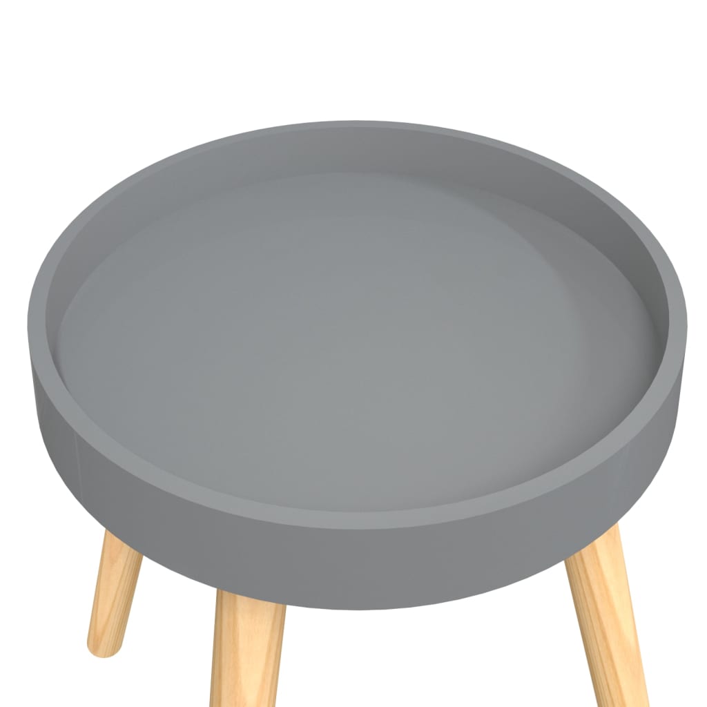 Tavolino Grigio 38x38x40cm Legno Multistrato e Massello di Pino | homemem39