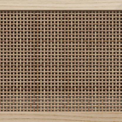 Mobile TV Marrone 80x30x40 cm Massello Pino e Rattan Naturale