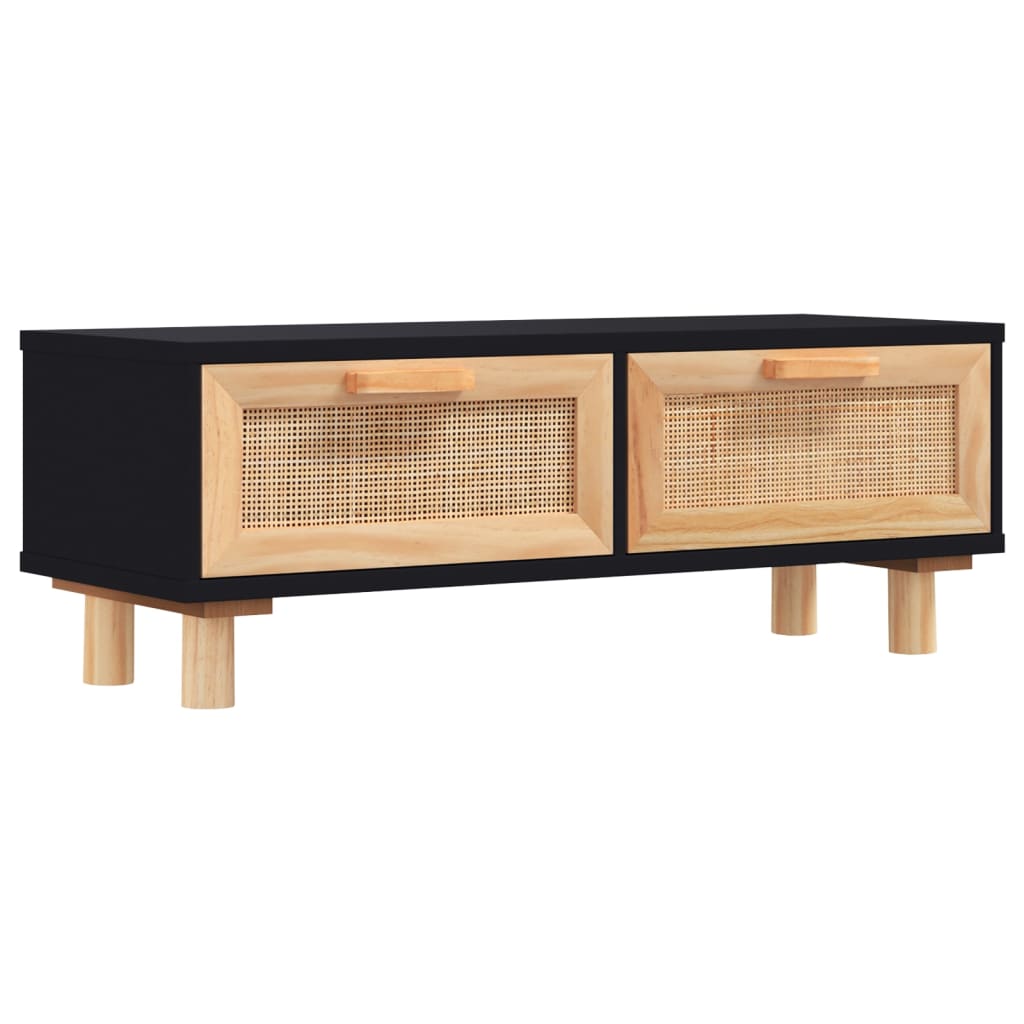 Tavolino Nero 80x40x30 cm Legno Multistrato e Massello di Pino | homemem39