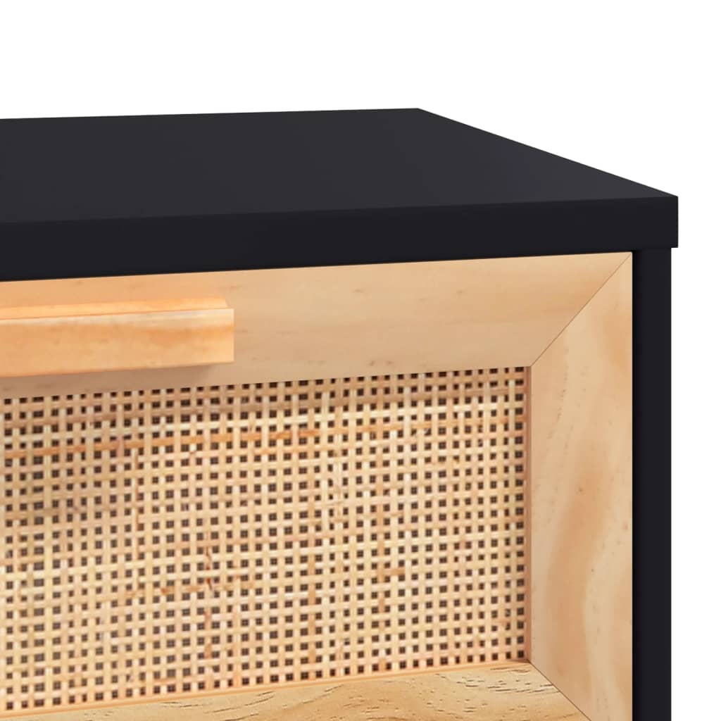 Tavolino Nero 80x40x30 cm Legno Multistrato e Massello di Pino | homemem39