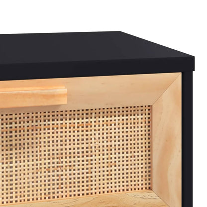 Tavolino Nero 80x40x30 cm Legno Multistrato e Massello di Pino | homemem39