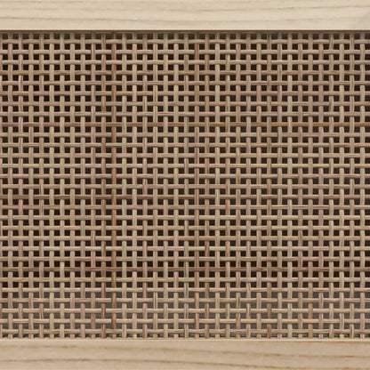 Credenza Marrone 60x30x70cm Legno Massello Pino Rattan Naturale - homemem39