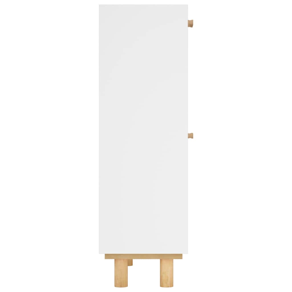 Scarpiera Bianca 52x25x80cm Legno Multistrato e Rattan Naturale - homemem39