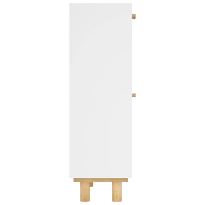 Scarpiera Bianca 52x25x80cm Legno Multistrato e Rattan Naturale - homemem39