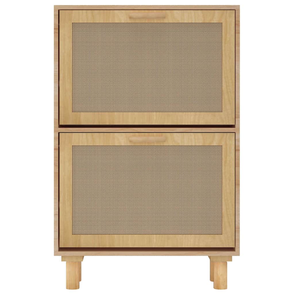 Scarpiera Marrone52x25x80cm Legno Multistrato e Rattan Naturale - homemem39