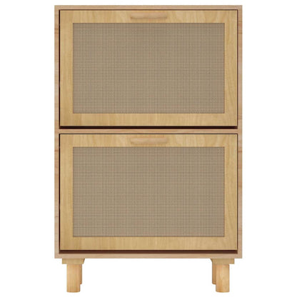 Scarpiera Marrone52x25x80cm Legno Multistrato e Rattan Naturale - homemem39