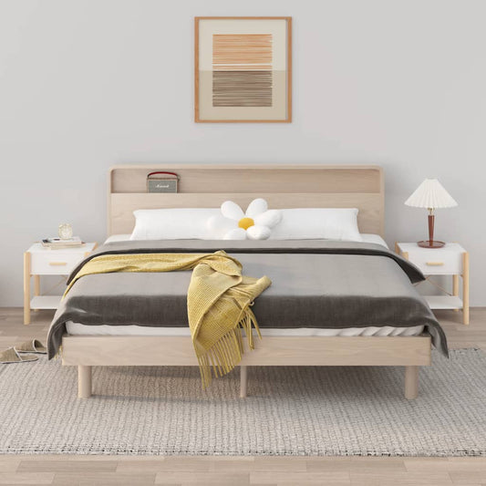 Tavolini da Letto 2pz Bianchi 42x38x45 cm in Legno Multistrato - homemem39