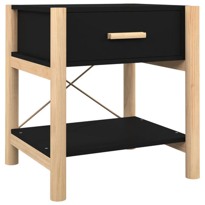Tavolini da Letto 2pz Nero 42x38x45 cm in Legno Multistrato - homemem39
