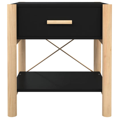 Tavolini da Letto 2pz Nero 42x38x45 cm in Legno Multistrato - homemem39