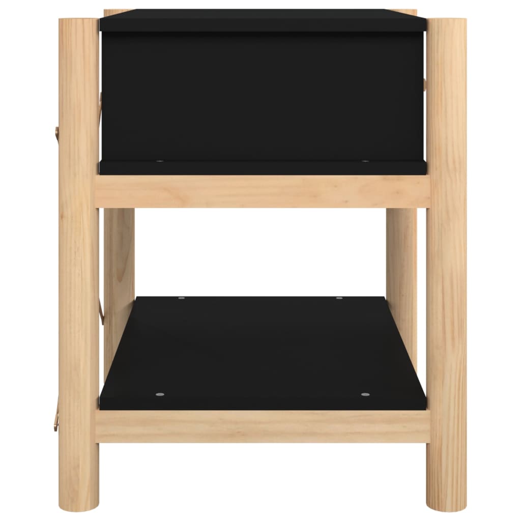 Tavolini da Letto 2pz Nero 42x38x45 cm in Legno Multistrato - homemem39
