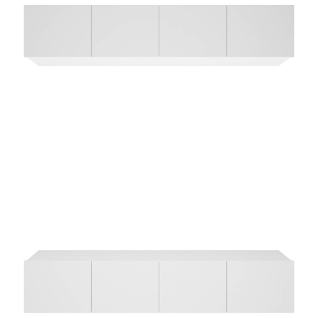 Mobili TV 4 pz Bianchi 80x30x30 cm in Legno Multistrato