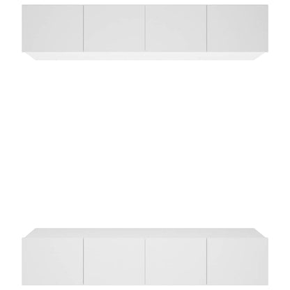 Mobili TV 4 pz Bianchi 80x30x30 cm in Legno Multistrato