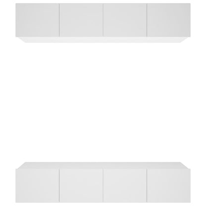 Mobili TV 4 pz Bianchi 80x30x30 cm in Legno Multistrato